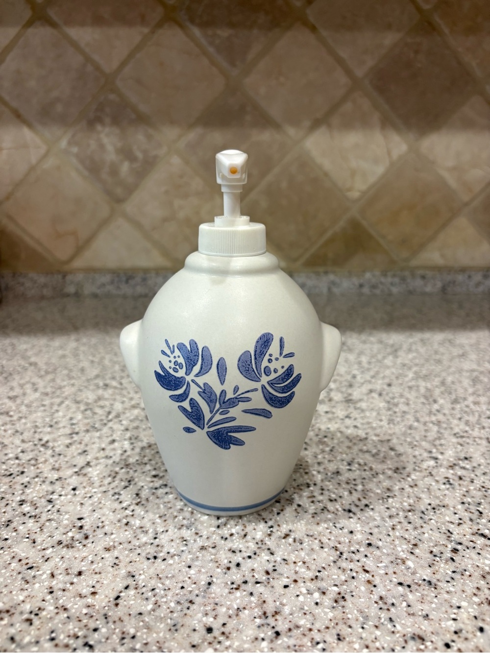 Vintage Pfaltzgraff Yorktowne stoneware soap and lotion dispenser